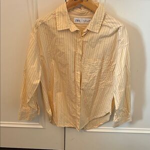 Zara kids Striped Button-Up Shirt size 8
